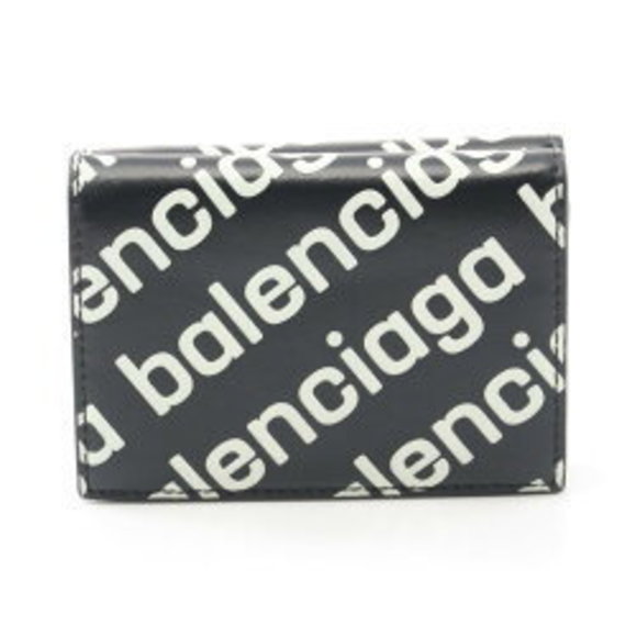 BALENCIAGA Cash Wallet Tri Leather Black White - Picture 1 of 7